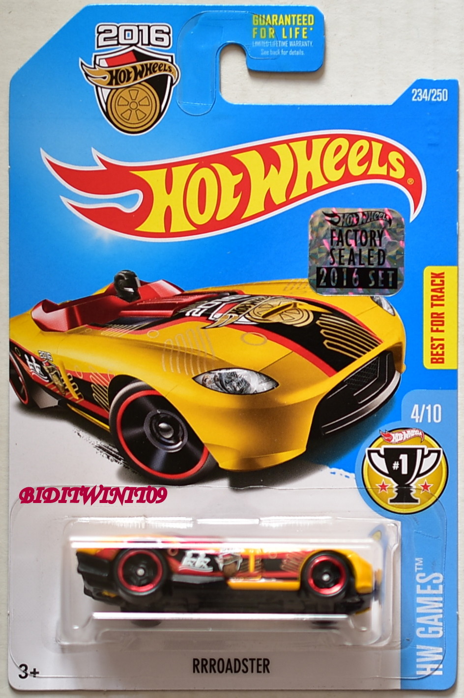 HOT WHEELS 2016 HW GAMES RRROADSTER #4/10 YELLOW FACTORY SEALED