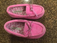 Laura Ashley Medium Girl Pink Sparkle Slipper House Shoe 13-1