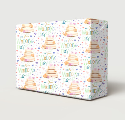 2 Sheets On Your Wedding Day Cake Design Wrapping Paper Mr & Mrs Bride Groom