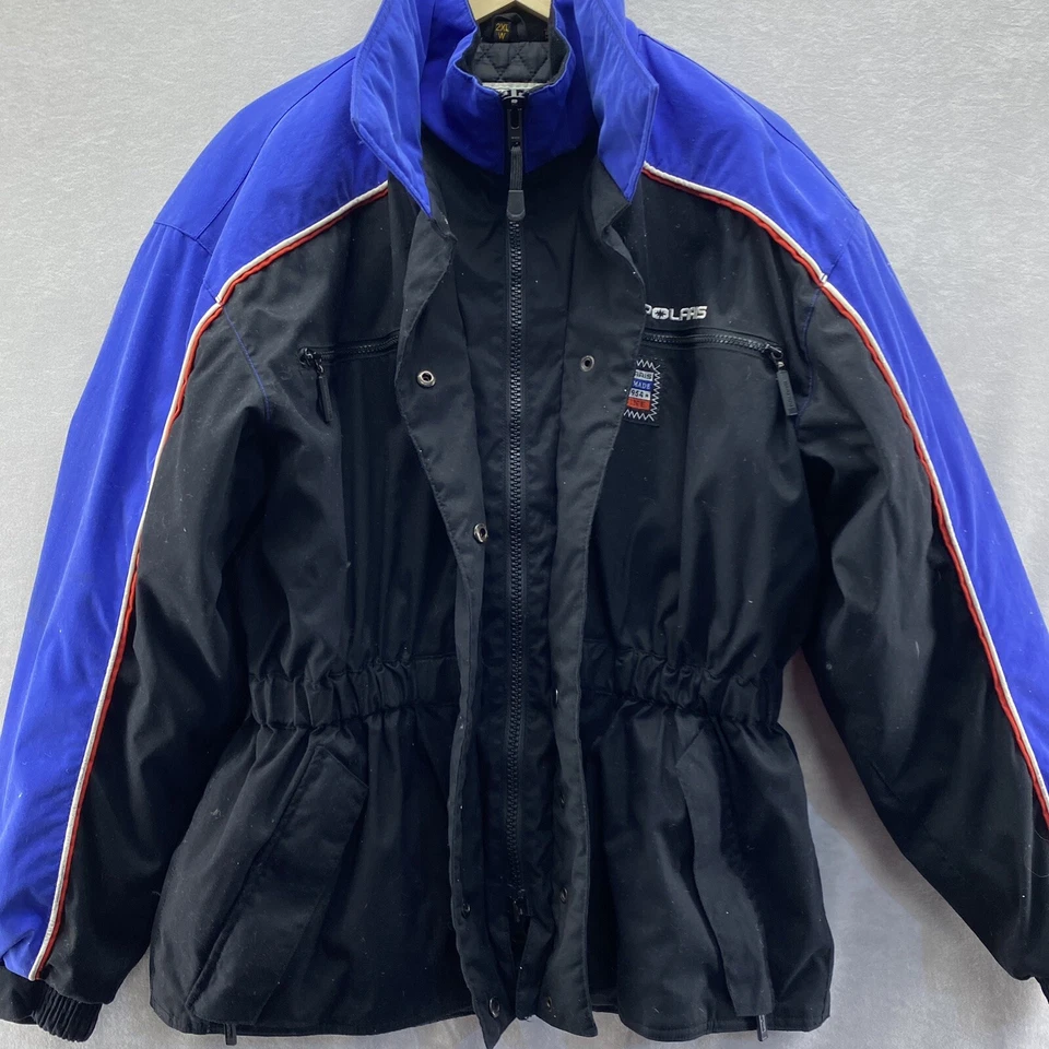 Vintage Polaris Black/Blue Women's 2XL Jacket Insulated Liner Snow Skirt READ - Image 2 of 4