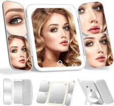 5-in-1 Led Vanity Makeup Mirror,1X Full Face & 5x/10x/20x/30x Times Magnificatio