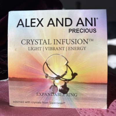 NEW Alex and Ani Crystal Infusion Expandable Wire Sterling Silver Ring crystal 