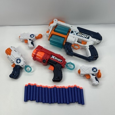 5x Zuru X Shot Guns Konvolut mit 20x Darts Top Zustand 