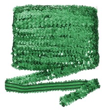 20 Yard x 1.2 Inch Elastic Sequins Trim Flat Sequin Strip Paillette Green