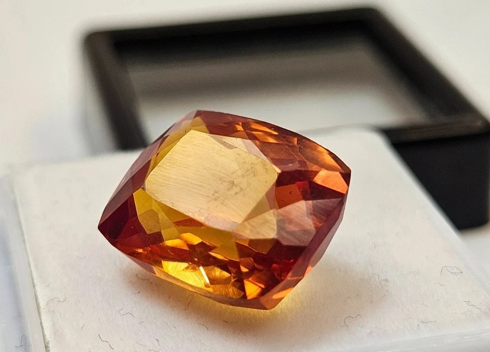 Stunning Citrine Orange Cushion Cut 12-13 Ct Natural Making Ring Loose Gemstone - Image 3 of 4