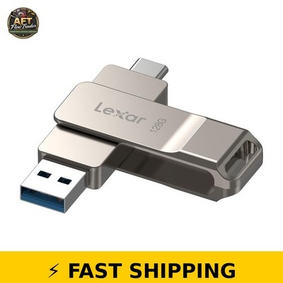 Lexar D40E 128GB Dual USB 3.2 Type-C Flash Drive - Champagne Silver