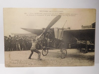 Leon MORANE Aviator Flugpionier Propeller-Flugzeug alte AK Frankreich