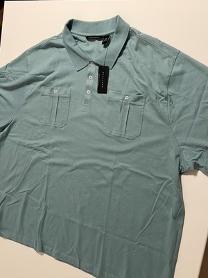 Sean John Polo Shirt *NWT Short Sleeve Preppy Stone Blue Men's size 4XB