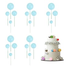 20Pcs Foam Balloons, Cupcake Insert Cake Toppers Cakes Decoration, Light Blue
