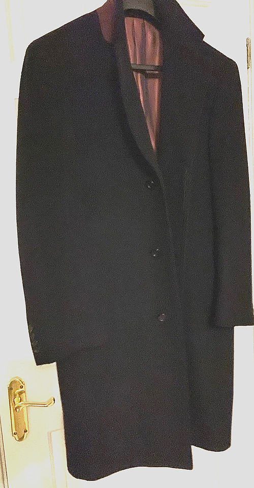 New GREENWOODS Elite - Men’s Black Wool & Cashmere Long Coat - Chest 102cm /40”R image 3