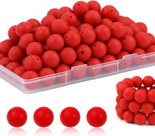 100Pcs 15Mm Silicone Beads for Keychain Making Bulk for Pens and round Silicone