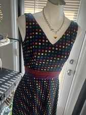 Vintage 1970s Elinor Gay Maxi Vibrant Disco Tech Colorful Dress Small Deadstock