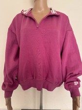 Victoria's Secret PINK Long Sleeve 1/4 Zip Fleece Sweatshirt Plum Size S