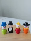 VTG 1980s Fisher-Price Little People 3 Clowns + Ring Master in Tuxedo & Top Hat
