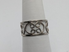 Sterling Silver 925 Open Cut out Band Ring Size 6.25