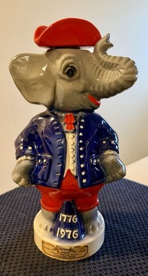 Southern Host Company Bicentennial Elephant Ceramic Decanter 1776-1976