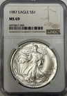 1987 Silver Eagle NGC MS69