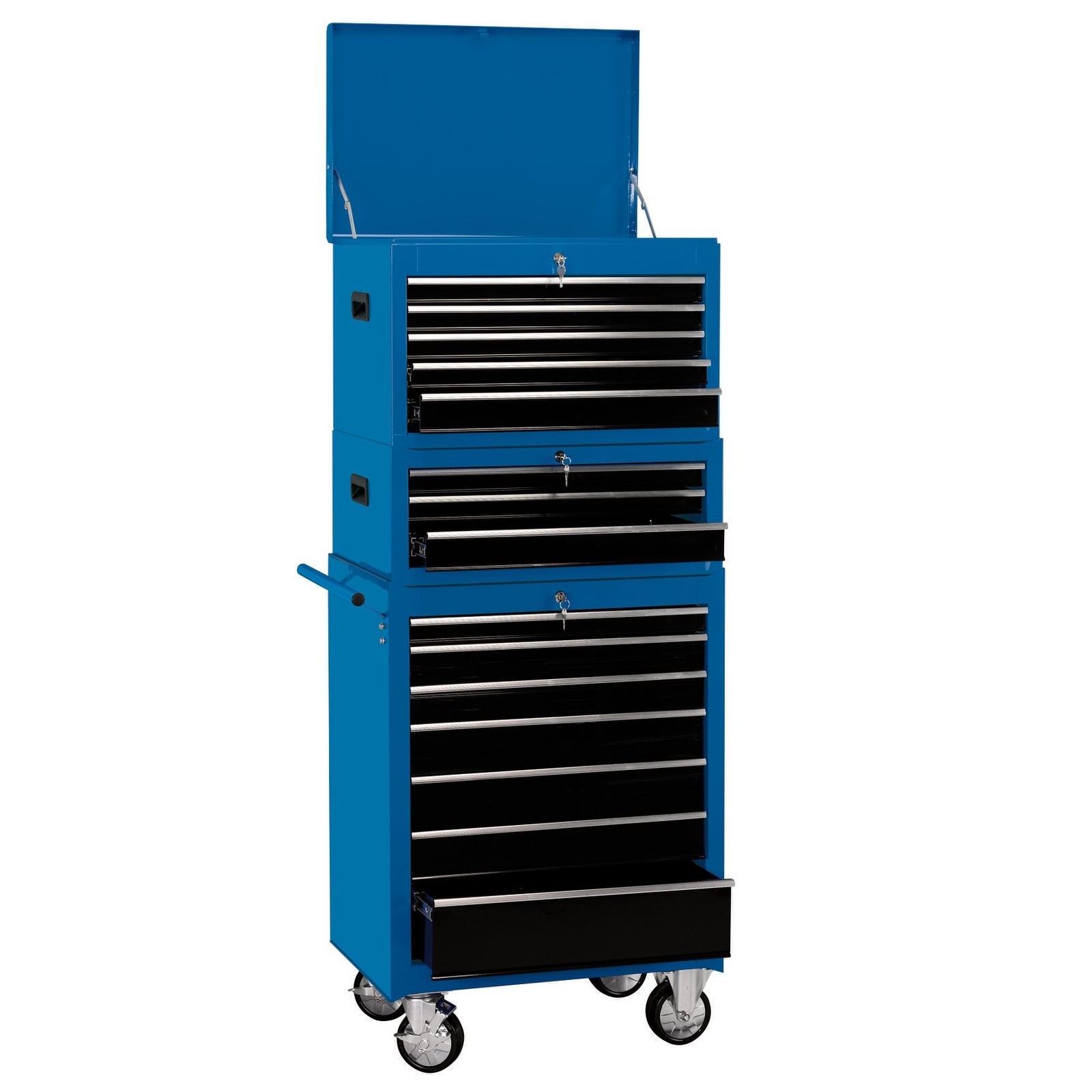 Draper Expert Roller Cabinet and Tool Chest, 15 Drawer 26in Blue Set