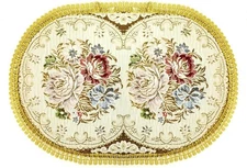Wrapables® 18.5 x 13 Inch Oval Vintage Floral Placemat Large, Romantic Pink 
