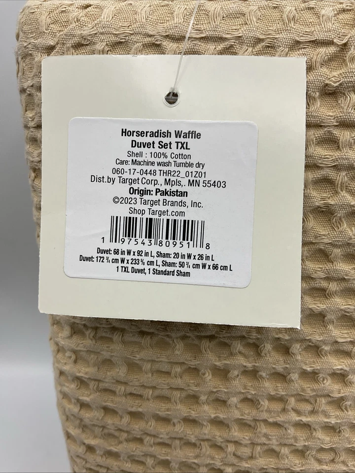 Juego de milano gofre rábano picante Threshold 100 % algodón 68 pulgadas 92 pulgadas doble XL amarillo  Foto 3 de 4