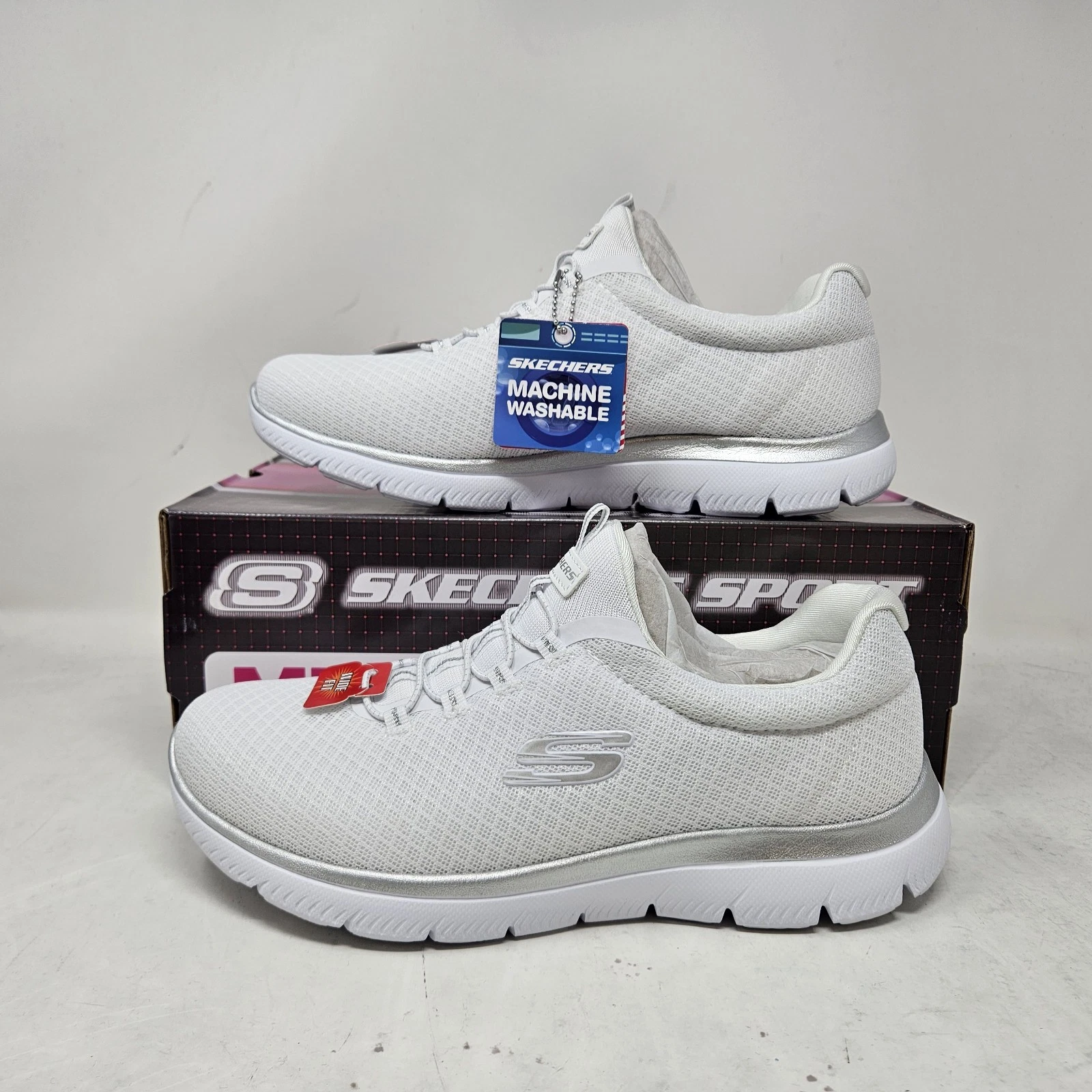 Women's Skechers Sport Summits 'White Silver' / 12980W / Size 9 WIDE
