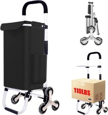 2 in 1 Shopping Cart for Groceries Foldable Shopping Cart with 6 Wheels