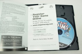 The Sims PS2 CIB Sony PlayStation 2 2003 1st Print Black Label Compete Reg Card