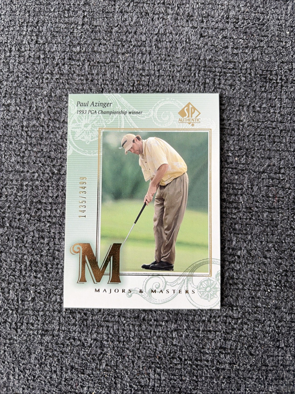 2002 SP Authentic 133 Paul Azinger Serial /3499 Majors Masters