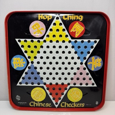 Vintage Hop Ching Pressman Toy Corp. Lithographie Blech chinesisches Schachbrett USA
