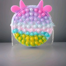 Shoulder Bag Fidget Toys Rainbow Simple Pop Fidget Bag Toy Popper Pop Bubble