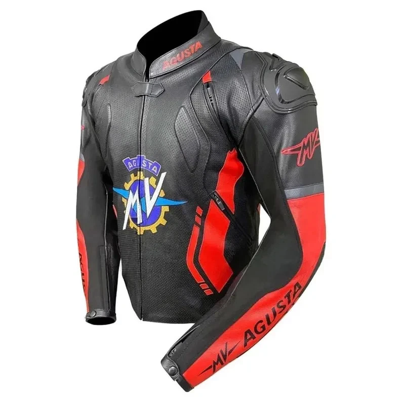 MV Agusta Racing Motorbike Leather Jacket New MV Agusta Motorcycle Biker Jacket - Image 3 of 4