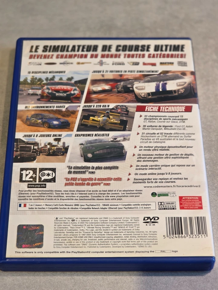 TOCA RACE DRIVER 2 SONY PS2 PLAYSTATION 2 - Photo 2/3