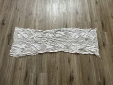 Vintage All Rayon Floral Flower White Embroidered Neck Scarf Shawl Japan