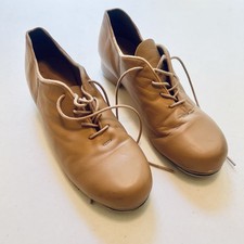 Capezio Women's Tap Shoes CG19 Tan Caramel Teletone Leather Size 10 1/2