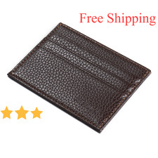 Men s Slim Leather Wallet Card Case Front Pocket Card Holder ID Credit Card Case