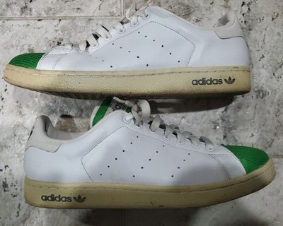 RARE VINTAGE 2007 ADIDAS STAN SMITH WHITE/GREEN TOE SNEAKERS MEN'S SIZE US11