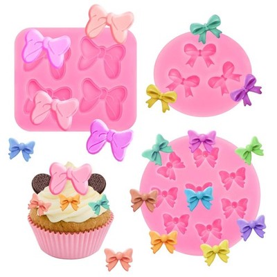 3 Pcs Bow Silicone Mold Fondant Bow Mold Chocolate Candy Cake Pop Molds Bow Mold