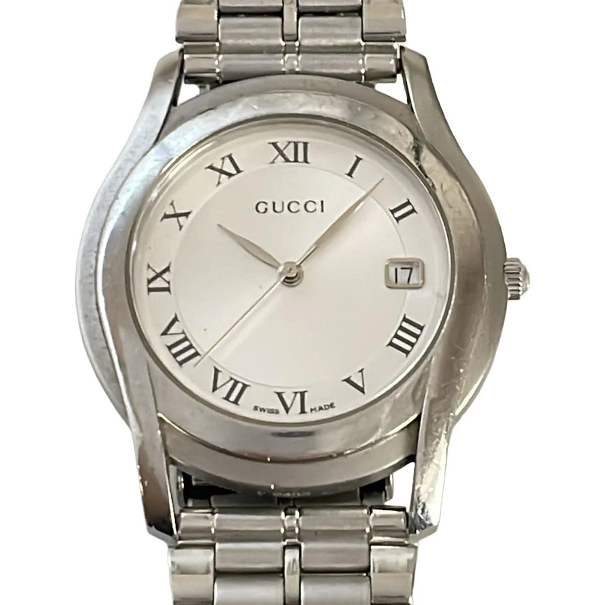 Authentique montre bracelet pour homme GUCCI   5500M 0177432 en argent