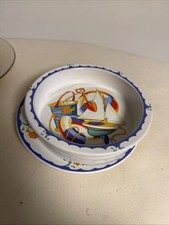 VTG Tiffany  Co Porcelain Bowl Plate Set Beach Child Kids Baby Seashore 1992