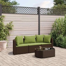 Set Divani da Giardino 5 pz con Cuscini in Polyrattan Nero vidaXL