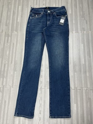 True Religion Ricky Relaxed Straight Jeans Mens 30 x 34 Dark Woodland Blue $159