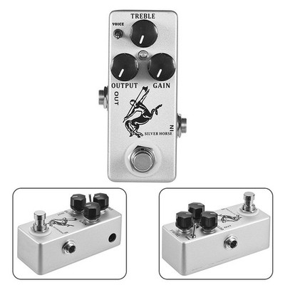 Effektpedal Gitarre Shell Silber TREBLE/OUTPUT/GAIN Boost Bypass Effekt