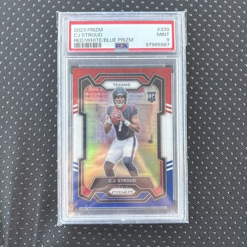 2023 Prizm CJ Stroud Red/White/Blue PSA 9 RC Texans