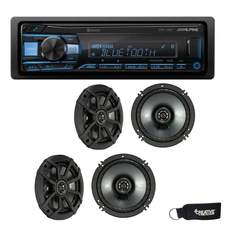 Alpine UTE-73BT Bluetooth Receiver No CD Kicker 43CSC654 6.5" Coaxial Speakers