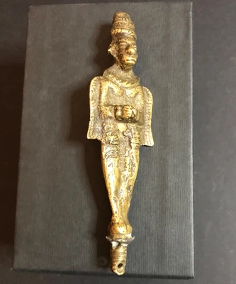 Antique Indian Bronze Brass Hindu God Hanuman Bell Handle 12cm 85g C.1800's - Image 1 of 4