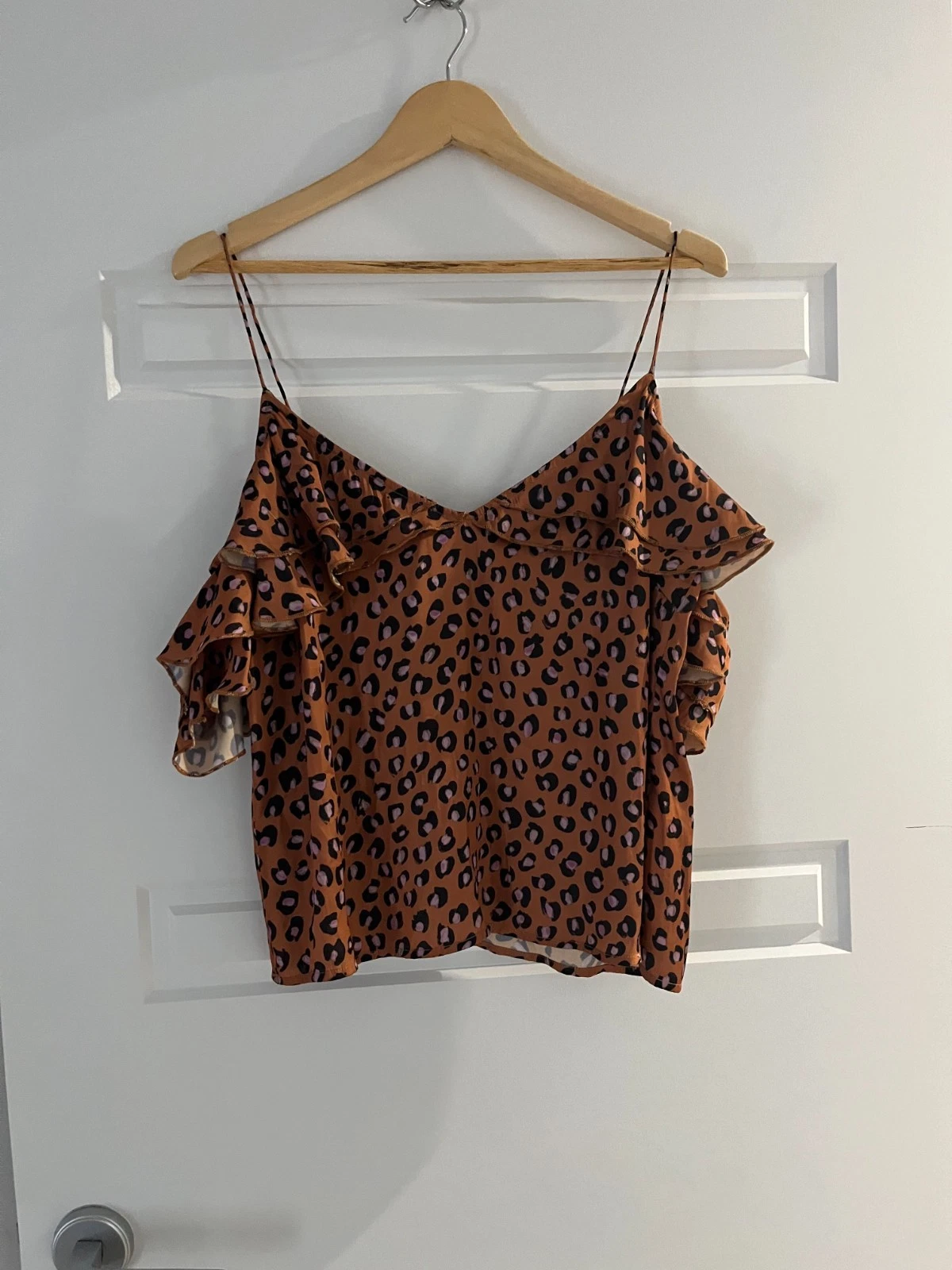 Sheike Cold Shoulder Animal Print Blouse - Size 10 - 5+ items free AU post