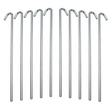 20 Pc Tent Pegs Garden Stakes Tarp Anchor Heavy Duty Steel Metal Picnic Camping