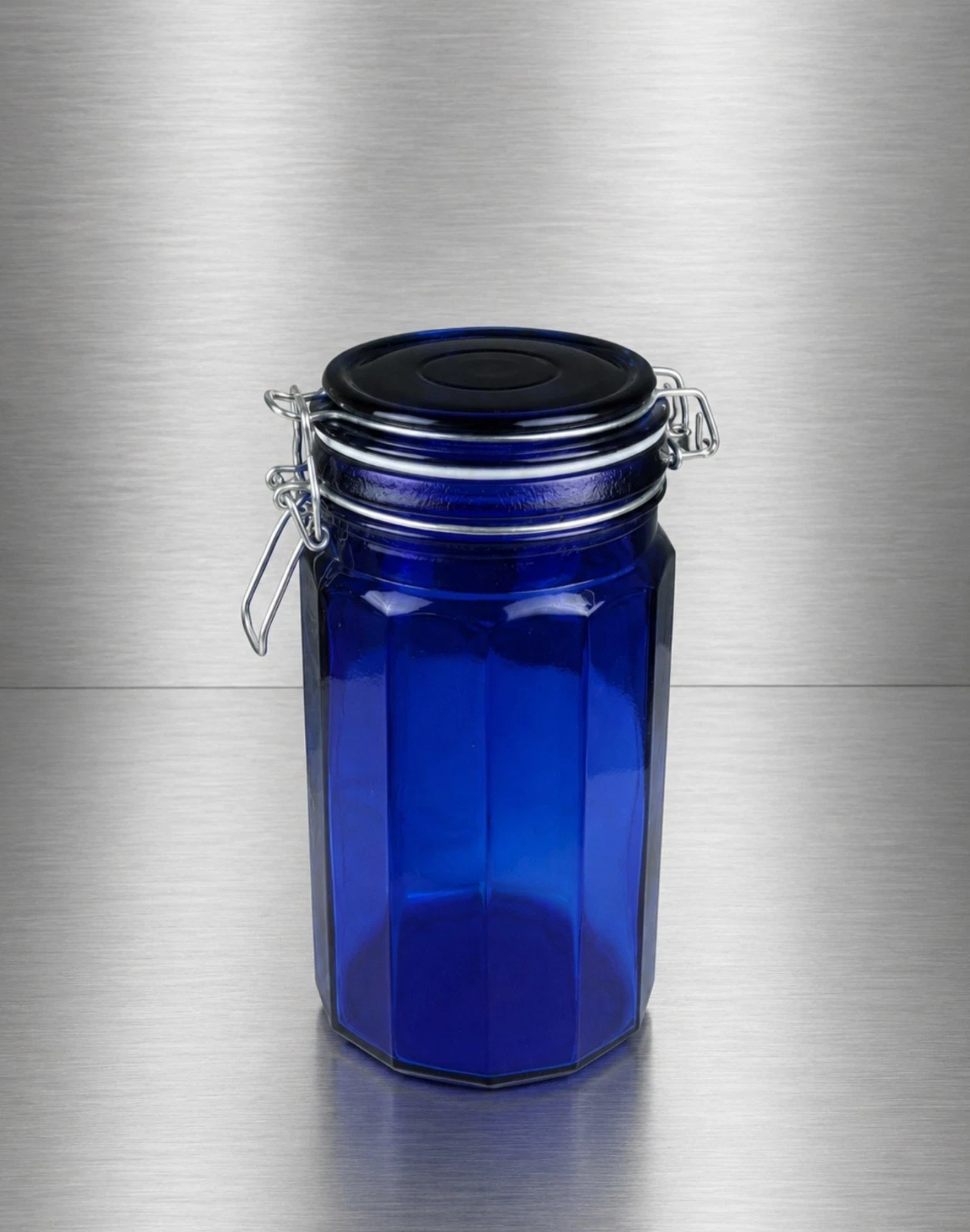 Cobalt Blue Kitchen Canister - Blue Glass, 5.75" Tall