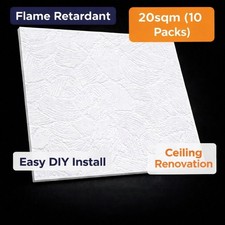 Polystyrene Ceiling Tiles Lightweight Panels Cover Cracked Ceilings 20 SQM 50x50