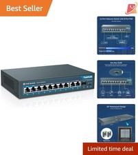 8 Port Gigabit PoE Switch 120W Unmanaged 2 Uplink SFP Qos for Security
